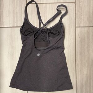 ALO Yoga Charcoal Strappy Tank